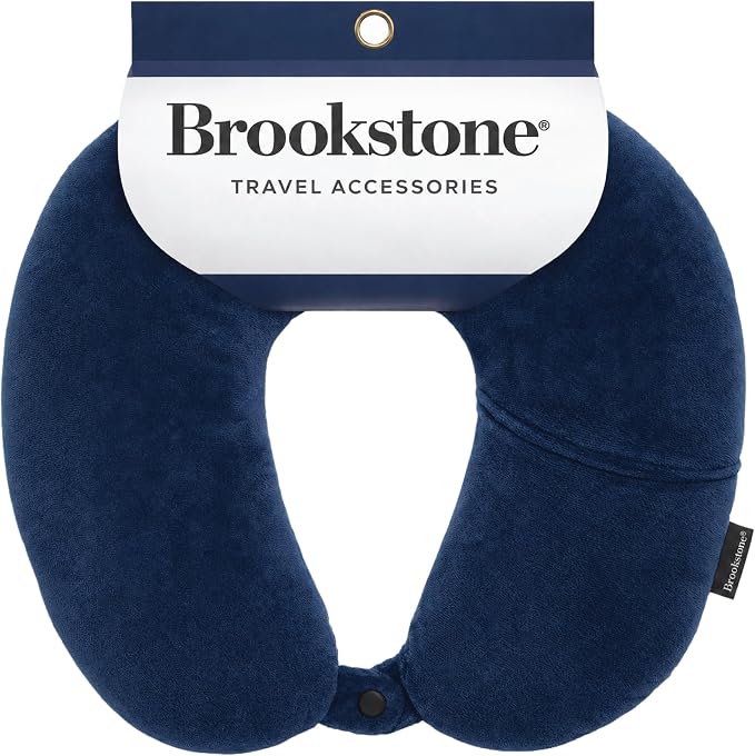 Brookstone Microbead Neck Pillow Soft Travel Pillow with Phone Pocket | Millions of Tiny Beads Flex to Your Shape for Custom Support, Dual-Sided Fleece and Cool Microfiber Sides Suit Any Season by Unknown