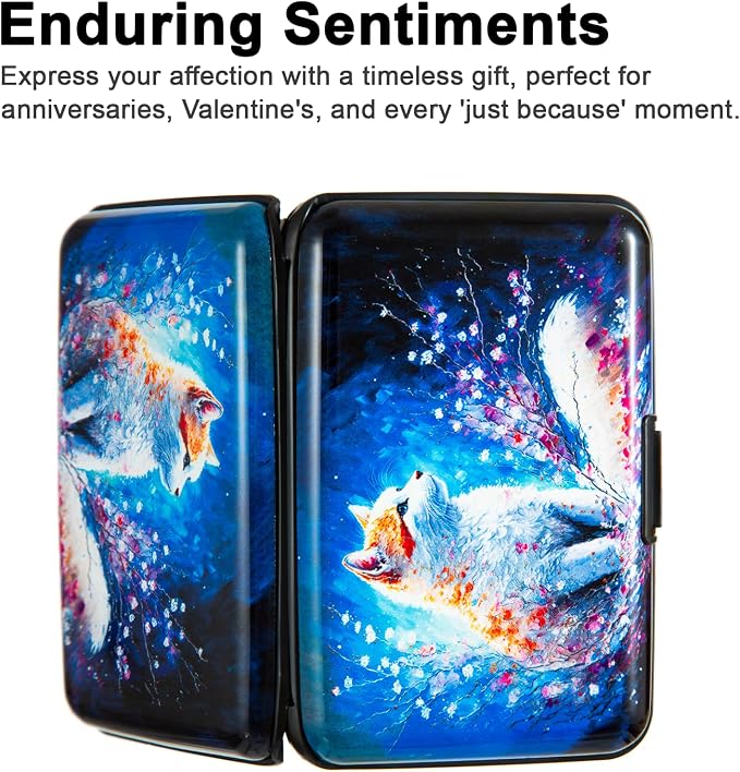 Credit Card Holder for Women Men RFID Blocking Wallet Small Business Metal Slim Mini Aluminum Hard Case (Cat Painting) - Image 7