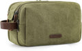 BAGSMART Toiletry Bag for Men, Canvas Travel Toiletry Organizer Dopp Kit Water-resistant Shaving Bag for Toiletries Accessories (Green, Medium) by BAGSMART