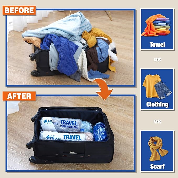 18 Compression Bags for Travel Essentials, Vacuum Packing Space Saver Bags for Cruise Accessories (18-Travel) - Image 5
