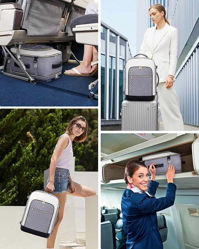 LOVEVOOK Large Travel Backpack for Women, TSA Carry on Backpack for Airplanes, 40L Personal Item Travel Bag for Women fits 17" Laptop,Waterproof Carry on Bag Airplane Approved with 3 Packing Cubes - Image 6