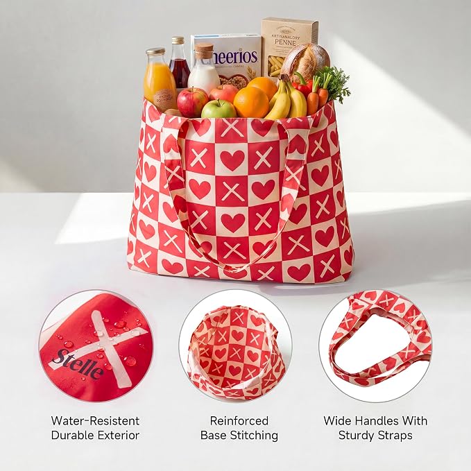 Stelle Lightweight Reusable Grocery Bag with Handles Ripstop Nylon Foldable Tote Shopping Bags for Travel and Groceries - Image 4