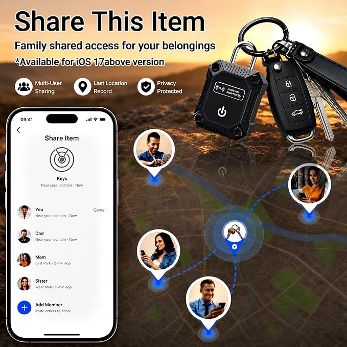 Tracker Tag 1 Pack(iOS Only), Bluetooth Trackers for Apple Find My, 7-Year Battery Life, IP68 Waterproof, Item Finders Smart Tag for Keys, Luggage, Backpack-[Apple MFi Certified] - Image 7