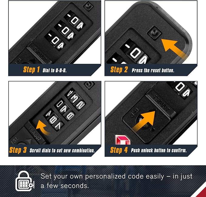 Zoofen Luggage Lock TSA Approved TL-B | Luggage Travel Lock Luggage Suitcase Baggage Lock TSA security code lock - Image 4