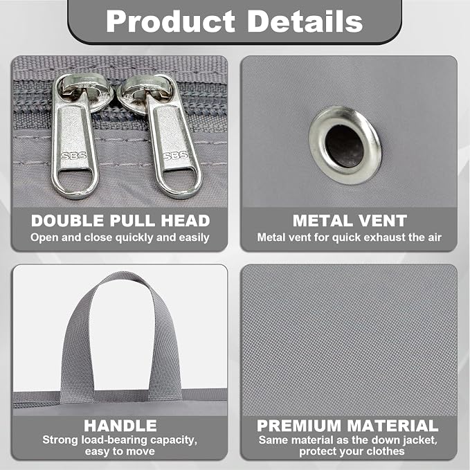 Packing Cubes for Travel Packing Organizers Compression Travel Cubes, Grey | Compression Packing Cubes Luggage Suitcase Organizer Bags Compression Bags for Travel Accessories - Image 4