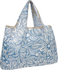 allydrew Large Foldable Tote Nylon Reusable Grocery Bags, Gray Ferns by allydrew