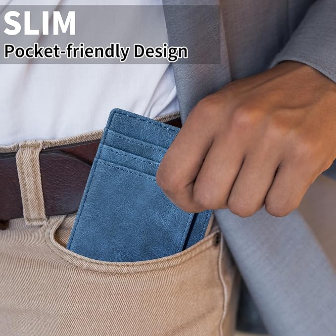 Chelmon Slim Wallet for Men, Minimalist Front Pocket RFID Blocking Credit Card Holder - Image 5