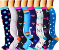 CHARMKING Compression Socks for Women & Men Circulation (8 Pairs) 15-20 mmHg Best Calf Socks Support for Athletic Cycling by CHARMKING