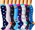 CHARMKING Compression Socks for Women & Men Circulation (8 Pairs) 15-20 mmHg Best Calf Socks Support for Athletic Cycling by CHARMKING