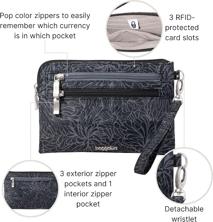 Baggallini Women's Rfid Currency Organizer Wristlet - Image 2