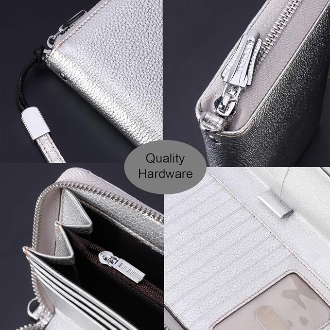 Small Compact Women Wallet RFID Blocking Genuine Leather Bifold Purse with ID Windows - Image 4