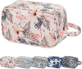 Narwey Travel Toiletry Bag for Women Traveling Dopp Kit Travel Bag for Toiletries Cosmetic Bag Makeup Bag Medicine Bag for Traveling (Beige Flamingo) by Narwey