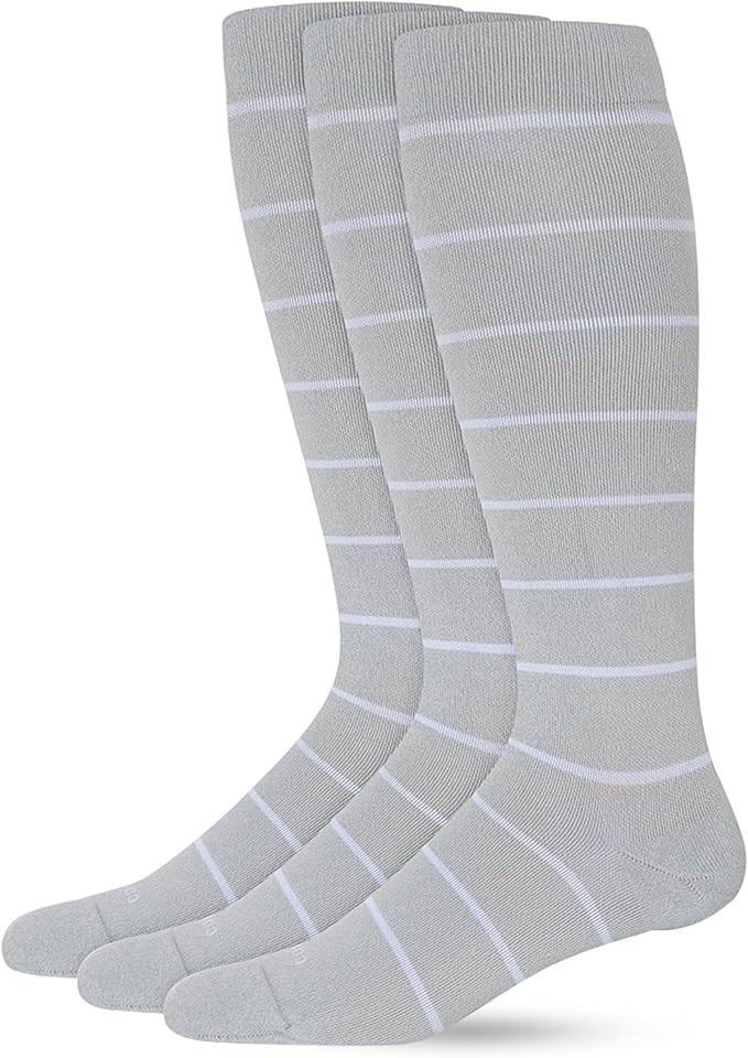 Nylon Knee High Socks - 15-20mmHg Graduated Compression Socks - Soft & Breathable Support Unisex Socks by Comrad