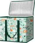 BALEINE 1Pk Insulated Reusable Grocery Bags, Collapsible Cooler Bag for Groceries, Heavy Duty Large Insulated Bag (16''x9''x13'', Spring Stroll) by BALEINE
