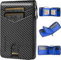 Men’s RFID Blocking Zipper Large Dimensions Wallet with 2 ID Windows - Large Capacity Design, 13 Credit Card Slots by LATKWO
