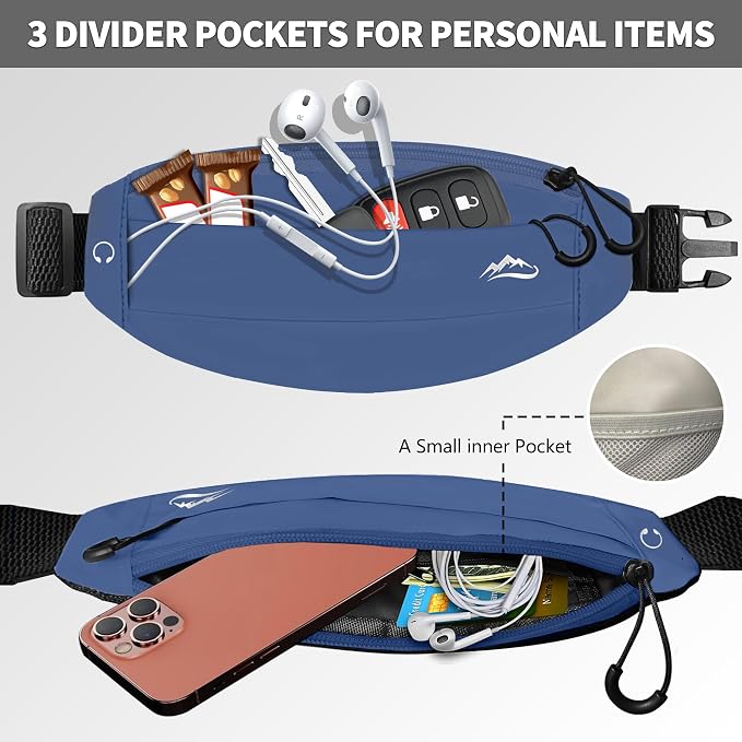 Running Fanny Pack Whole Bag Reflective, Running belt for Women &Men,Sweatproof Phone Holder Workout, Running Waist Pack(steelblue) - Image 4