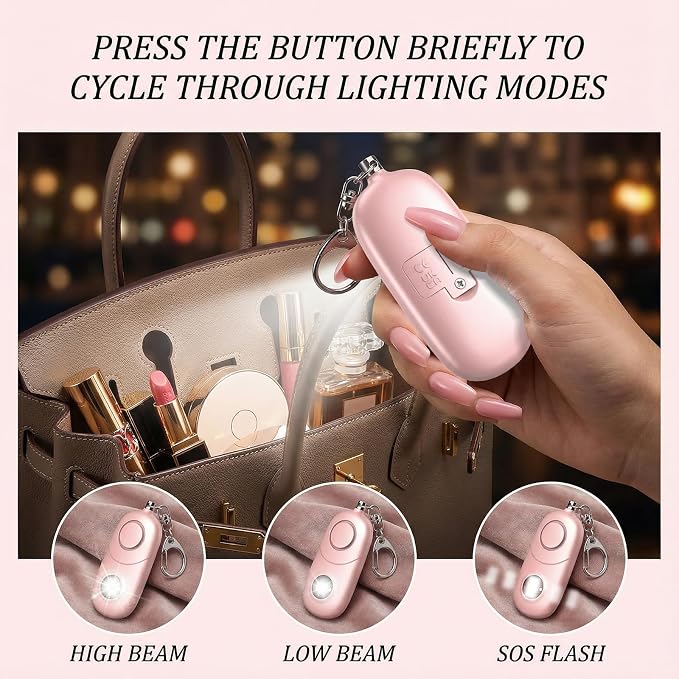 Personal Alarm for Women Keychain Alarm: Qoosea 135dB Emergency Keychain Siren with Strobe Light Loud Siren for Women Kids Students Seniors Emergency Self-Defense for Night Sports - Image 5