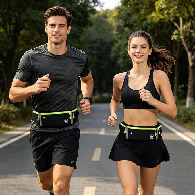 Running Belt Slim Fanny Pack Jogging Pouch Phone Holder Waist Pack - Black - Image 7