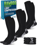 Doctor's Select® Bamboo Viscose Light Compression Socks for Women & Men - 3 Pairs, 8-15 mmHg Compression Socks, Knee High by DoctorsSelect
