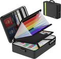 JHSafer Fireproof Document Bag with Lock for Letter/A4 Files, Soft | 5200°F Important Document Organizer with 7 Colorful Pockets, Insulated Portable Safe Storage for Home Travel Office by JIHOX