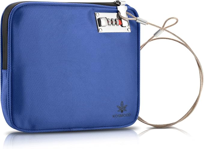 KOSMCCO Anti Theft Beach Locking Bag, Portable Travel Safe, Blue | Lockable Design, Holds Phone Wallet and Keys, Compact and Durable, Ideal for Beach Pool and Vacation by KosmccoCo