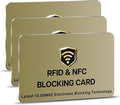 SaiTech IT 3 Pack RFID Blocking Card for Credit Debit ID Card, Golden | Slim Anti-Theft Contactless NFC RFID Blocker Protector, Easily Fit into Wallet and Purse, for Men & Women by SaiTechIT