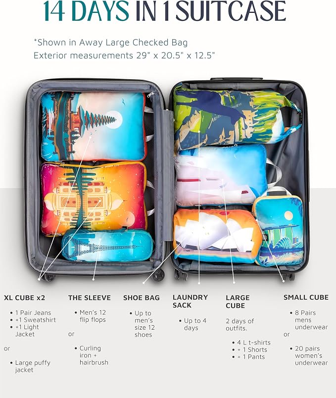 TRIPPED Travel Gear Large Compression Packing Cubes 7-Piece Set for Travel - Image 7