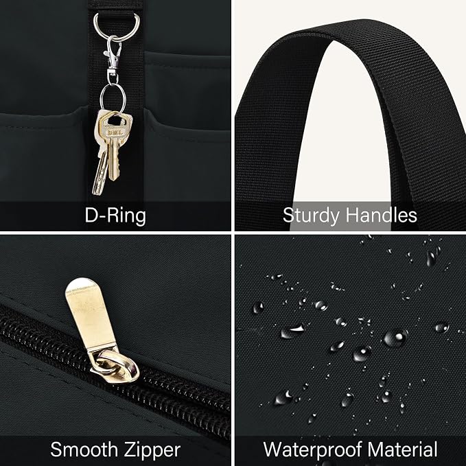 Becokan Large Tote Bag for Women Waterproof with 12 Pockets Top Zipper Closure Utility Teacher Nurse Bags for Work School - Image 4