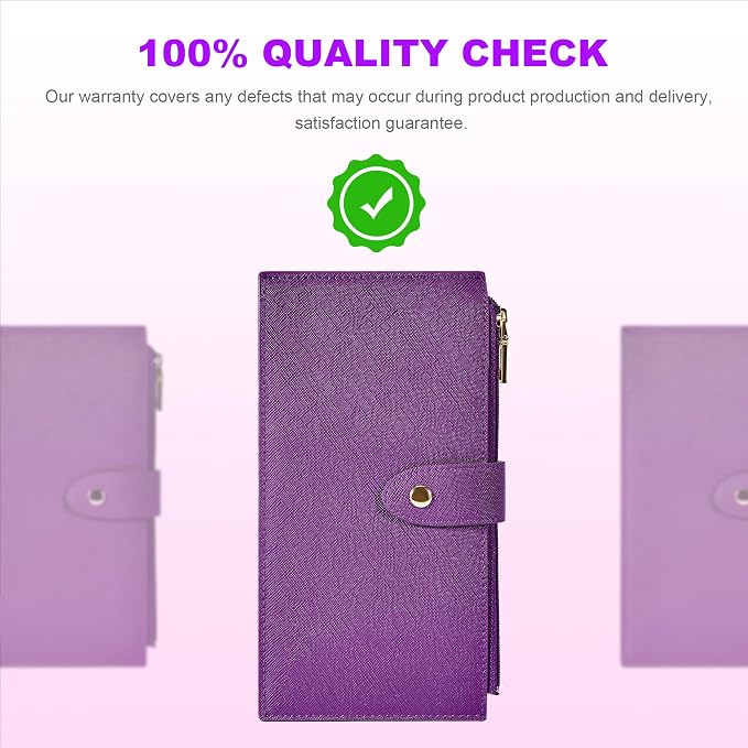 Travelambo RFID Wallet Women Large Size Bifold Multi Card Wallet Case with Zipper Pocke Credit Card Holder for Women - Image 7