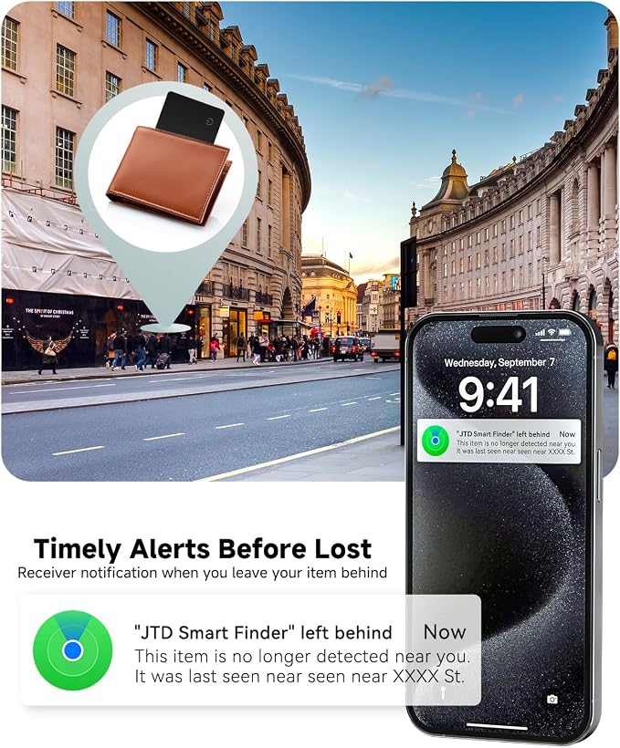 4-Pack 2026 Air Card Tag Tracker Wallet Tracker Card| Ultra Slim 0.07in, IP68 Waterproof | Works with Find My (iOS) | for Wallets, Keys, Luggage,Bags - Image 4