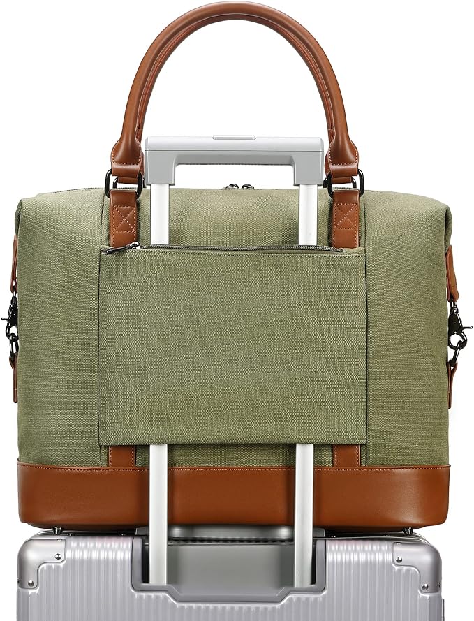 Bluboon Travel Tote Bags with Zipper Ladies Canvas Bag Weekender Overnight Bag for Women Carry on Duffel Bag Trolley Sleeve by BLUBOON