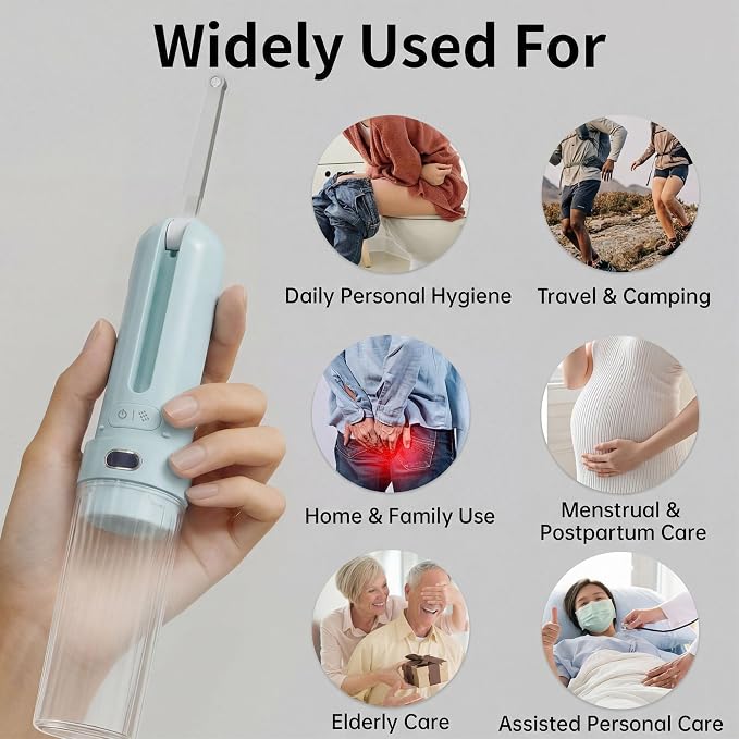 Portable Bidet for Travel,Personal Hygiene Sprayer Bottle for Women Men | Mobile Bidet Portable for Toilet,Electric Handheld High-Pressure Foldable USB-C Battery-Powered - Image 6