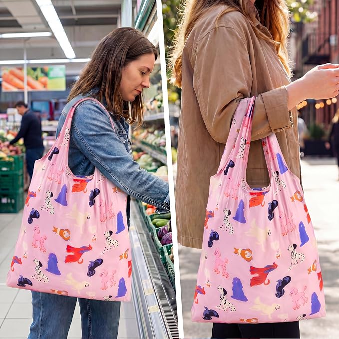 Stelle Lightweight Reusable Grocery Bag with Handles Ripstop Nylon Foldable Tote Shopping Bags for Travel and Groceries - Image 7