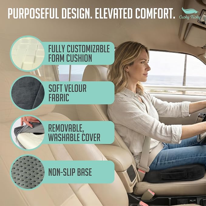 Premium Customizeable Seat Cushion, Gray | Moveable Holes, Customizable High Quality Foam, Relief for Lower Back, Sciatic, & Tailbone Pain - Image 4