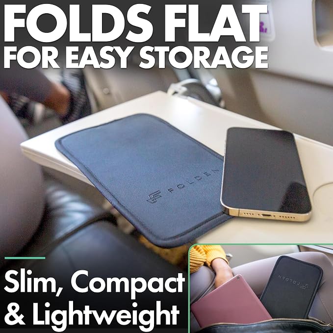 Airplane Phone Holder - Foldable Phone Stand for Plane Travel | Cordura Fabric, Tabletop Mount Desk, Plane Tray Seat back, Treadmill, Fits iPhone Cell Phone, 9 x 4.3 in - Image 4