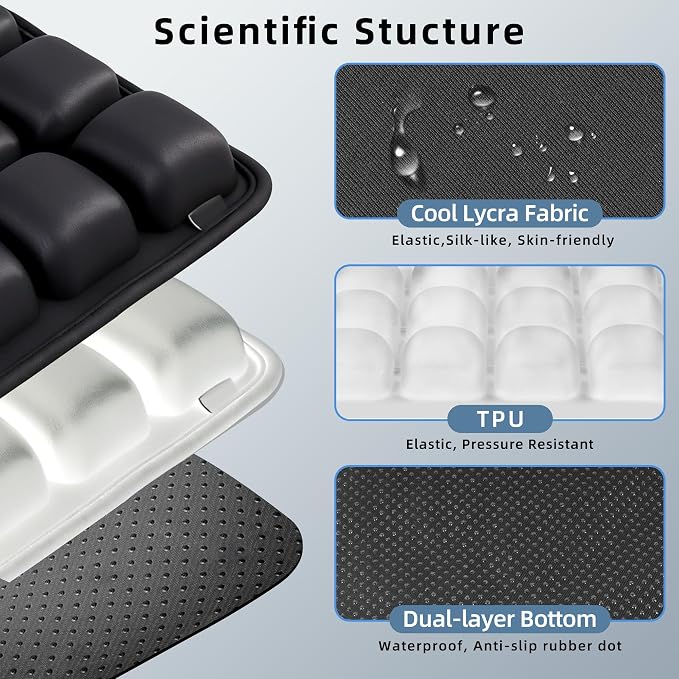 Inflatable Sonndur Travel Seat Cushion, Built-in Air Pump Car Airplane Chair Cushion for Long Flight Driving Sitting, Office Chair Wheelchair, Pressure Sore Relief, for Sciatica,Coccyx & Buttock SC01 - Image 5