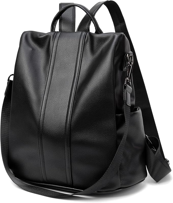 PINCNEL Women Backpack Purse Waterproof Nylon Anti-theft Rucksack Lightweight Shoulder Bag, Medium, Black by PINCNEL