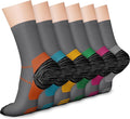 CHARMKING 6 Pairs Crew Compression Socks for Women & Men Circulation 15-20 mmHg is Best for All Day Wear Running Nurse by CHARMKING
