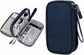 Portable Waterproof Double Layers All-in-One Storage Bag, Travel Cord Organizer，Electronics Accessories Organizer Pouch Bag for Accessories,Charger, USB Cable, Gadget (navy blue) by Unknown