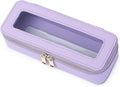 Pinkmik Makeup Brush Case, Purple, Slim | Clear Travel Cosmetic & Toiletry Bag, Small with Zipper, Purse Organizer, Car Essential Bag for Women by Pinkmik