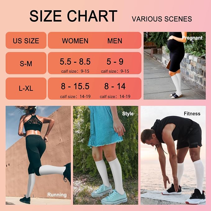 4 Pairs Compression Socks for Women Circulation-Best Support for Nurses,Running,Athletic,Travel - Image 6