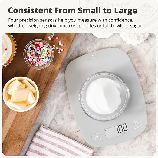 Greater Goods Food Scale, Slim & Compact Build, 1g Precision (Ash Gray) | Digital Kitchen Scale for Cooking, Meal Prep & Portion Control, Tare, Auto Shut-Off, g/oz/lb/ml Conversion & Calorie Tracking - Image 3