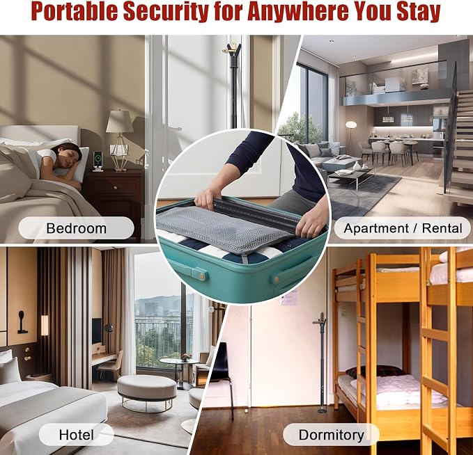Heavy Duty Door Security Bar, 24.5"-50.7" Adjustable Door Stopper with Large Anti-Slip Base, 360° Swivel Foot, Portable Door Brace for Hinged Doors, Sliding Windows, Hotel & Apartment - Image 8