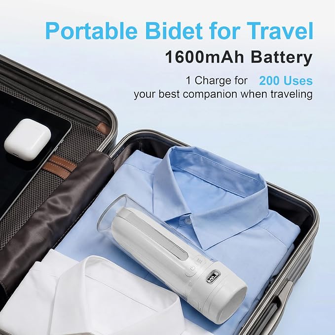 Electric Portable Bidet for Bathroom & Home Daily Use, White - Image 3