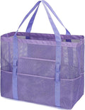 Fammart Mesh Beach Bag for Women, Large Beach Toy Pool Bag with Zipper Pocket, SandProof Cruise Essentials 2026 Family Travel by Fammart