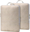 Extra Large Compression Packing Cubes for Checked Luggage, Lightweight Suitcase Organizers & Space Saver Bags - Travel Cubes for Packing - Travel Essentials - 2 Piece Set, X-Large - Beige Boho by Unknown