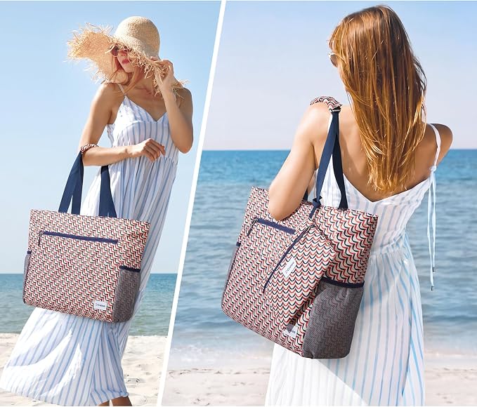 G4Free Beach Bag, Waterproof Sandproof Beach Tote Bag, Large Capacity Foldable for Women - Image 2