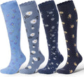 LEVSOX Cotton Compression Socks for Women Men 20-30 mmHg Knee High Cute Support Sock for Nurses Flying Pregnancy by Levsox