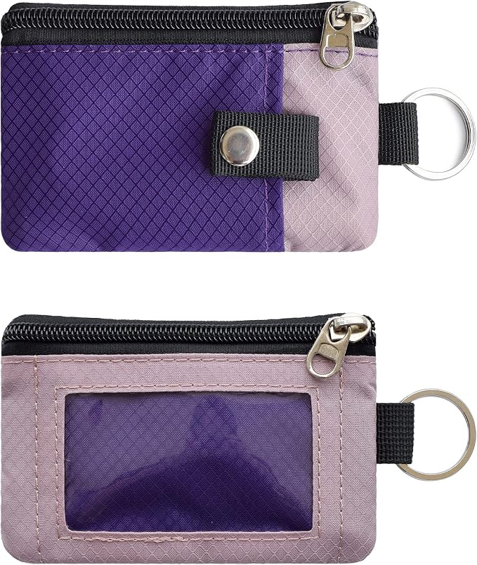 CHENSPRX Minimalist RFID Blocking Small Wallet with ID Window,WaterResistant Zip Id Case Wallet with Lanyard Keychain for Cards,Cash,Travel,Women,Men - Image 3