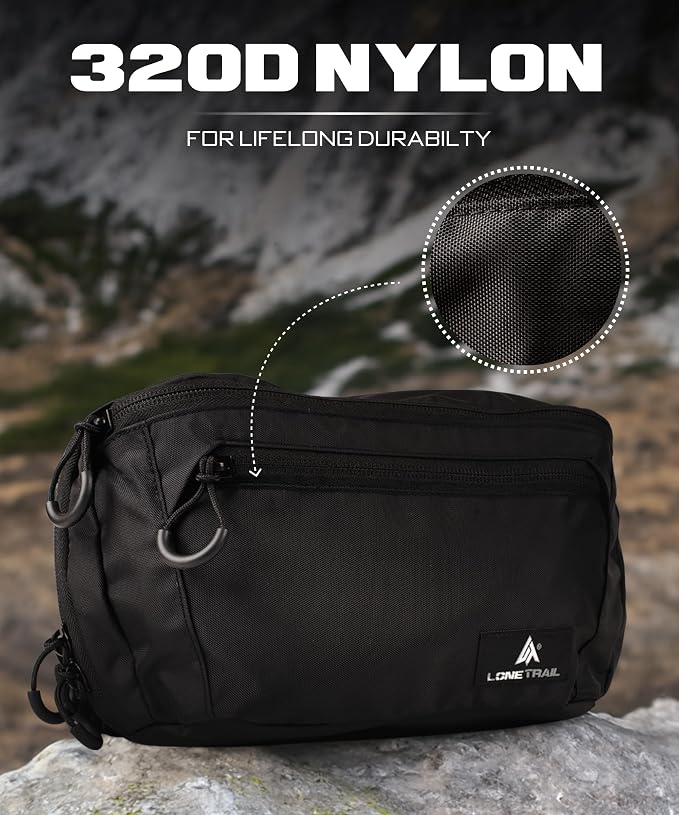 Large Concealed Carry Fanny Pack - Tactical CCW Waist Bag | 11.5x6.5in waist pack, PU-coated nylon, rear pocket with anchor strap, fits men and women - Image 9